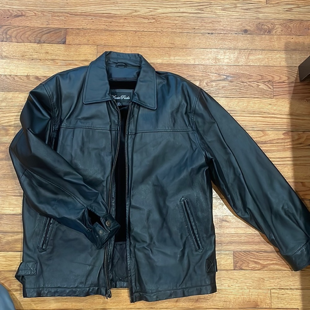 Men’s large, genuine leather jacket with remover fur insert